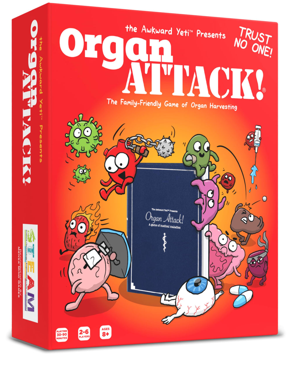 The Awkward Yeti Organ Attack card game box for family nights
