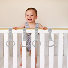 Awleynz easy install ring setup on a standard playpen rail