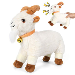 AWMHS screaming goat toy with bell, soft plush for desk pranks and stress relief.