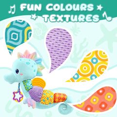 AWOTOY Seahorse hook design enables hanging and easy play setup.