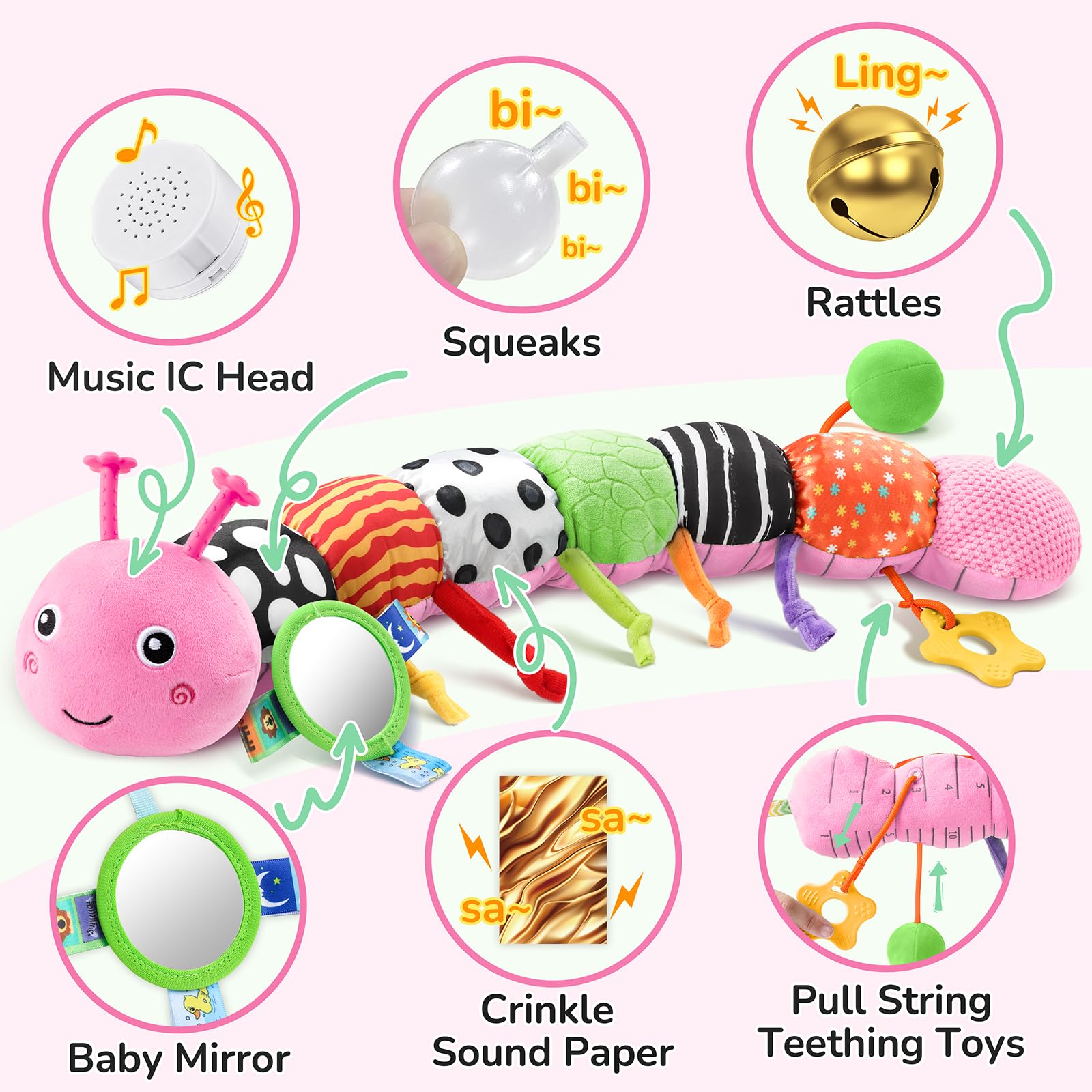 AWOTOY Baby Rattle Toy offers gentle sounds for soothing moments.