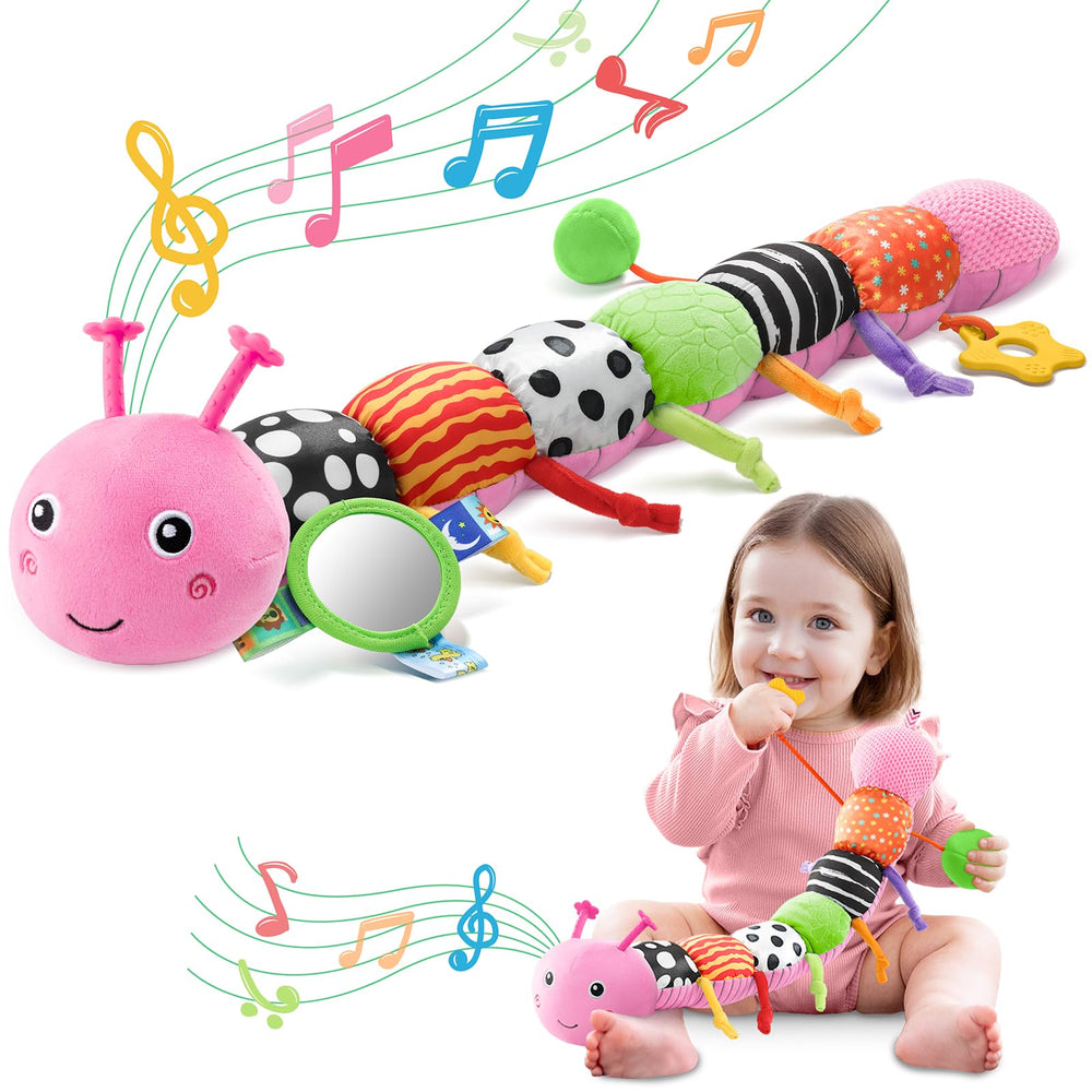 AWOTOY musical caterpillar head provides a soothing lullaby during tummy time