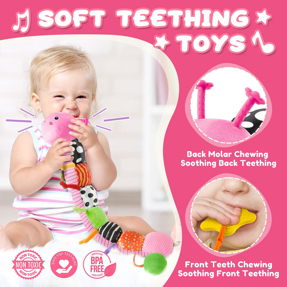 AWOTOY pull-string encourages reaching, grabbing, and cooperative play with caregiver