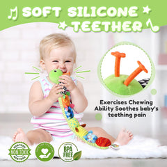 AWOTOY caterpillar body includes a gentle bell for soft, encouraging sounds