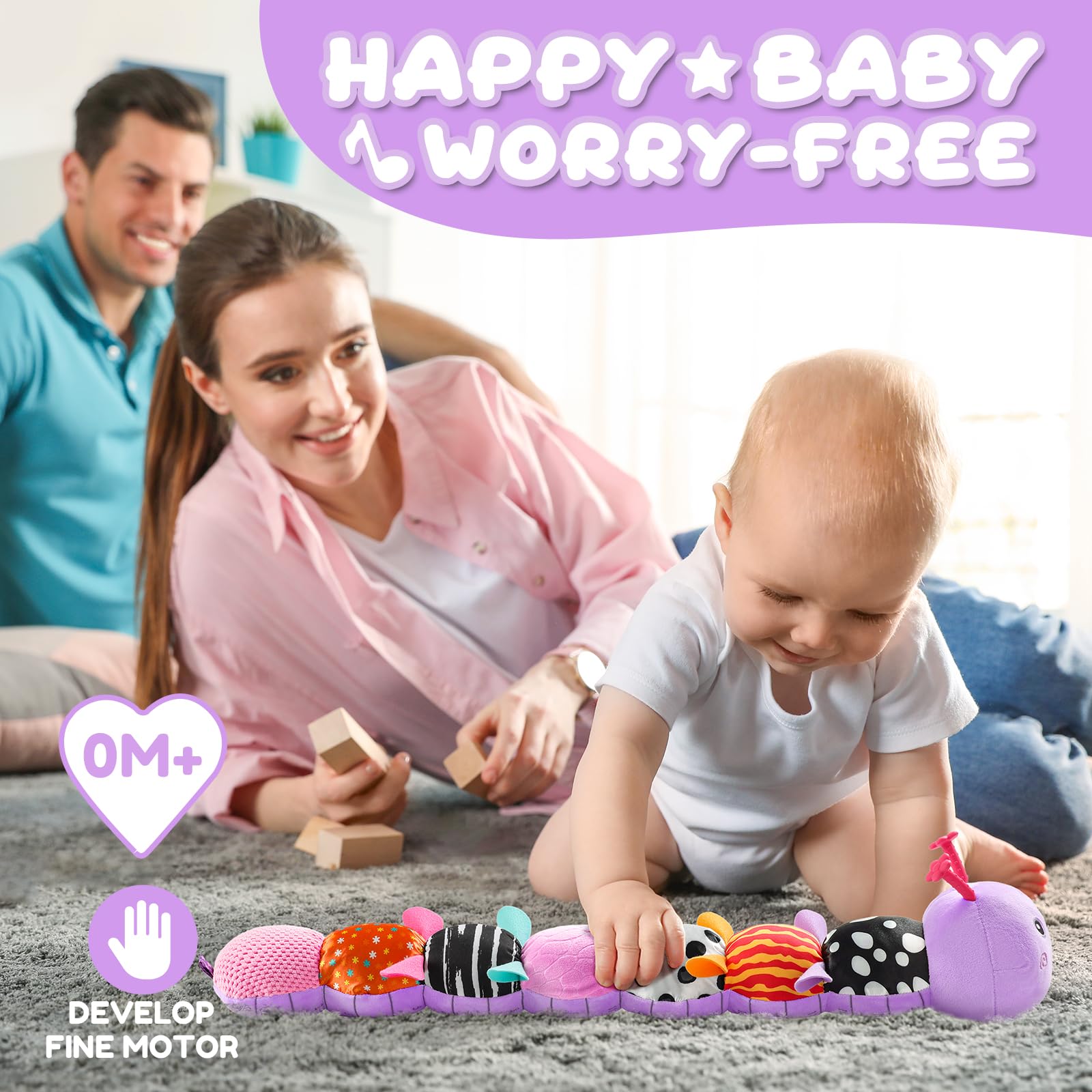 AWOTOY gentle rattle stimulates auditory tracking and focus