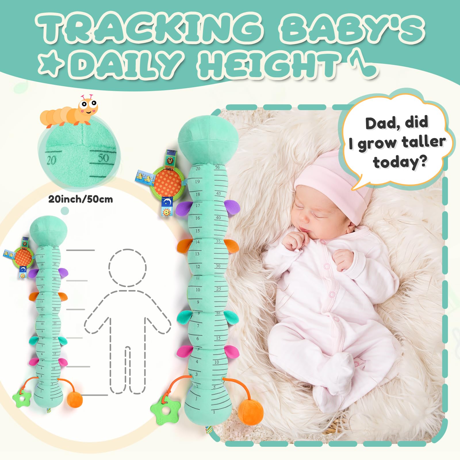 AWOTOY Caterpillar 20-inch scale helps track growth milestones