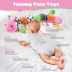 AWOTOY Caterpillar Mirror Toy helps with visual tracking and self-discovery.
