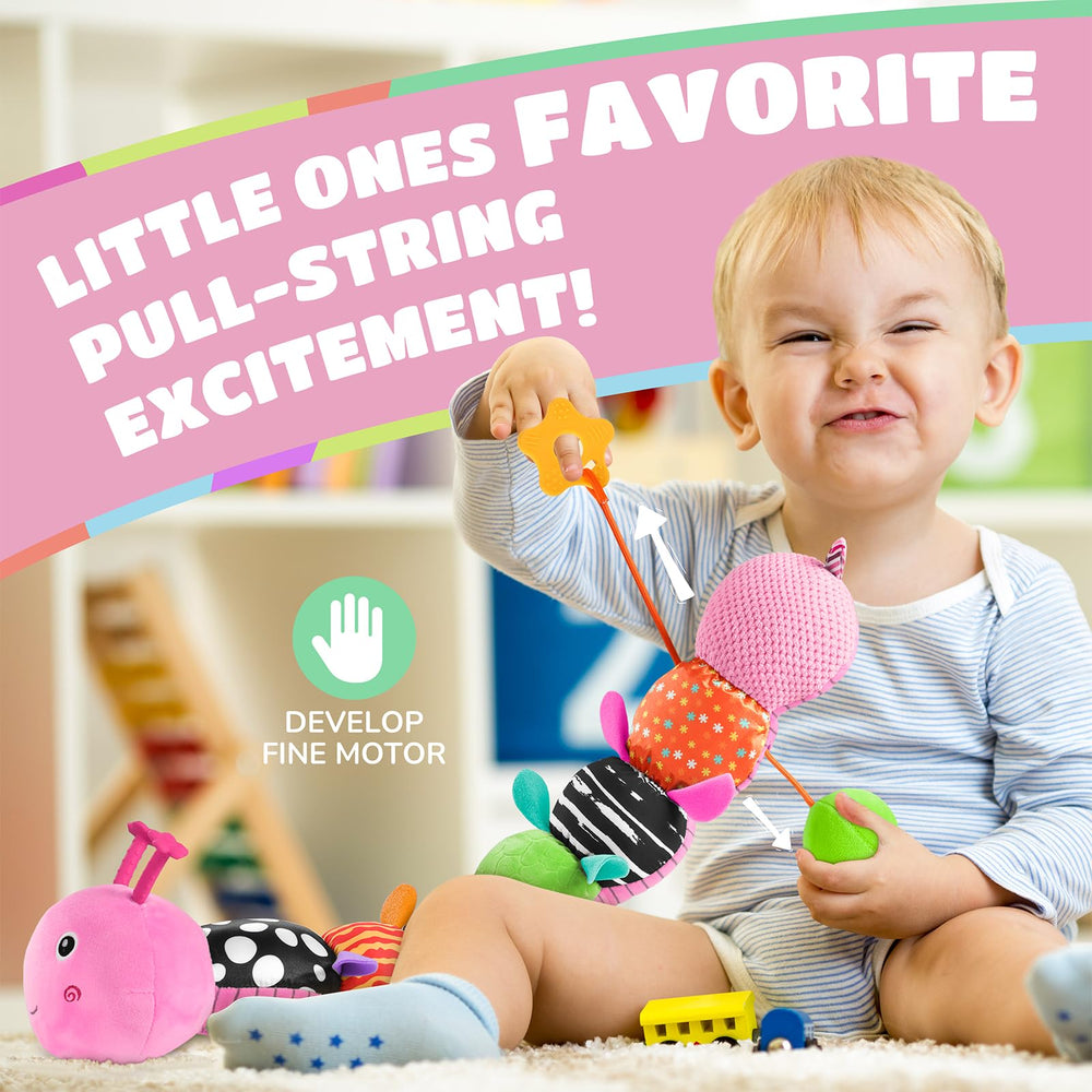 AWOTOY Caterpillar pull-string boosts fine motor skills during play