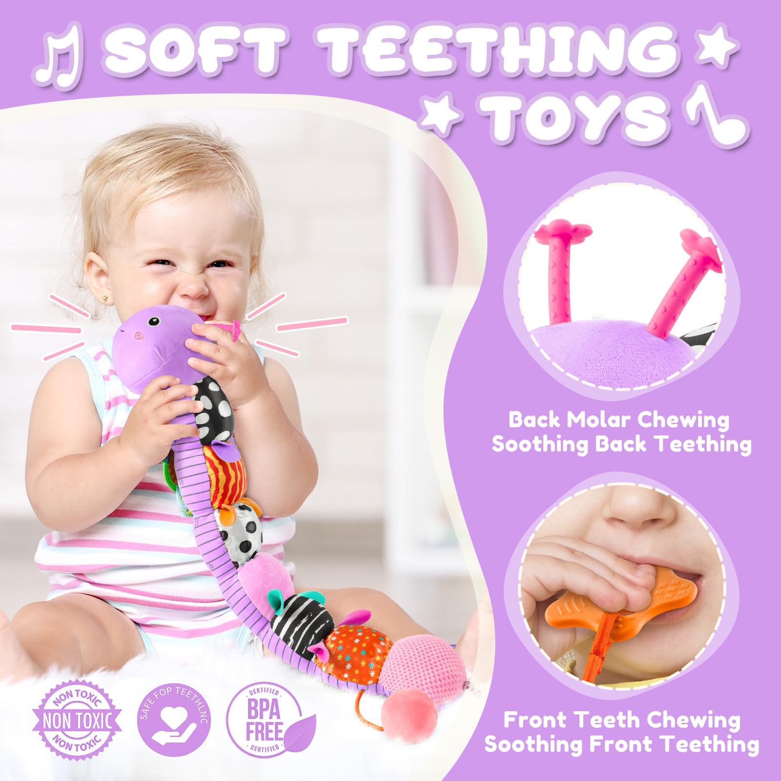 AWOTOY pull-string textures promote grasping and interaction.