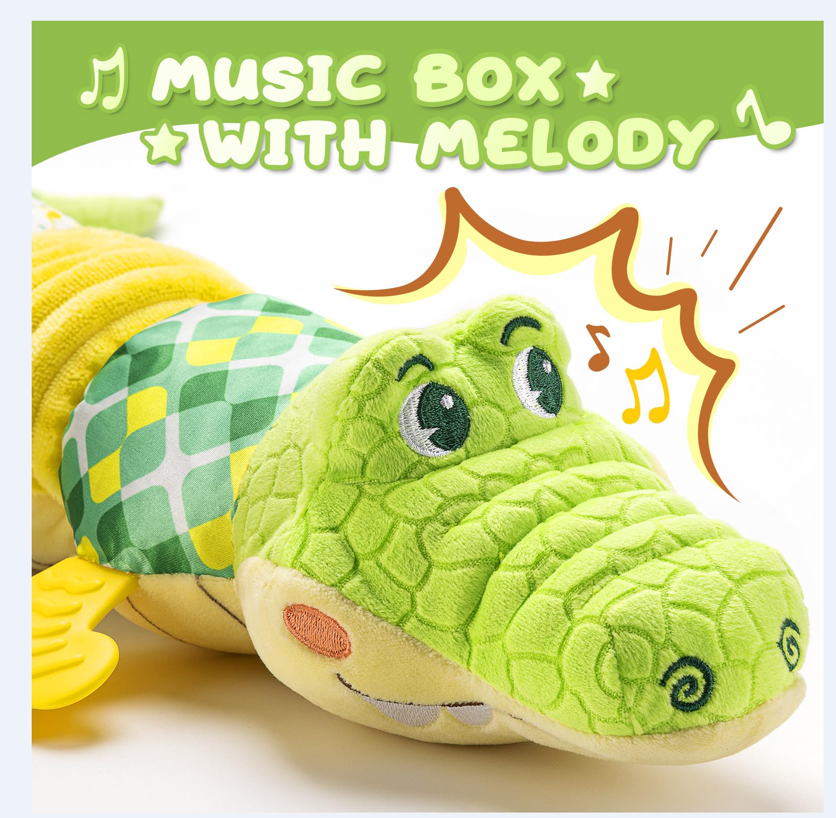 AWOTOY crocodile sensory body crinkle surface invites tactile exploration