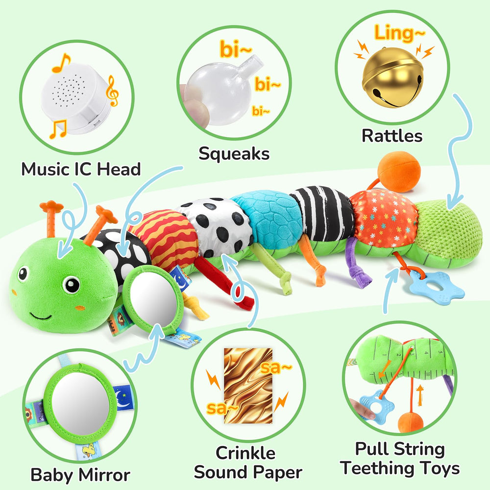 AWOTOY high-contrast patterns stimulate visual development during playtime.