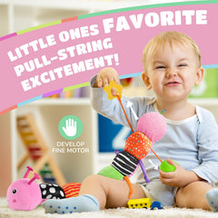 AWOTOY Pull-String Sensory Toy encourages grasping and fine motor play.