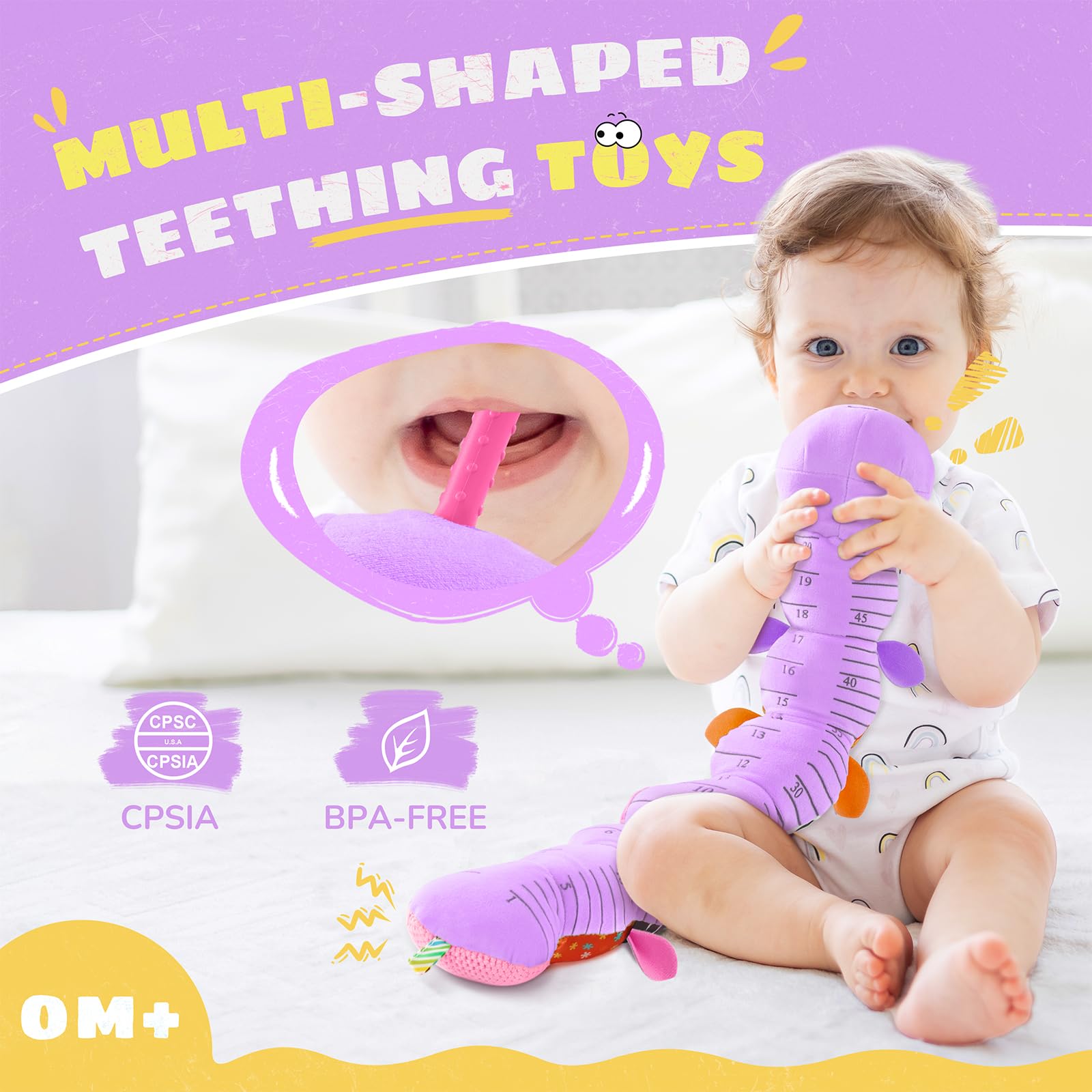 AWOTOY soft rattle and music toy soothes fussy babies on car rides.