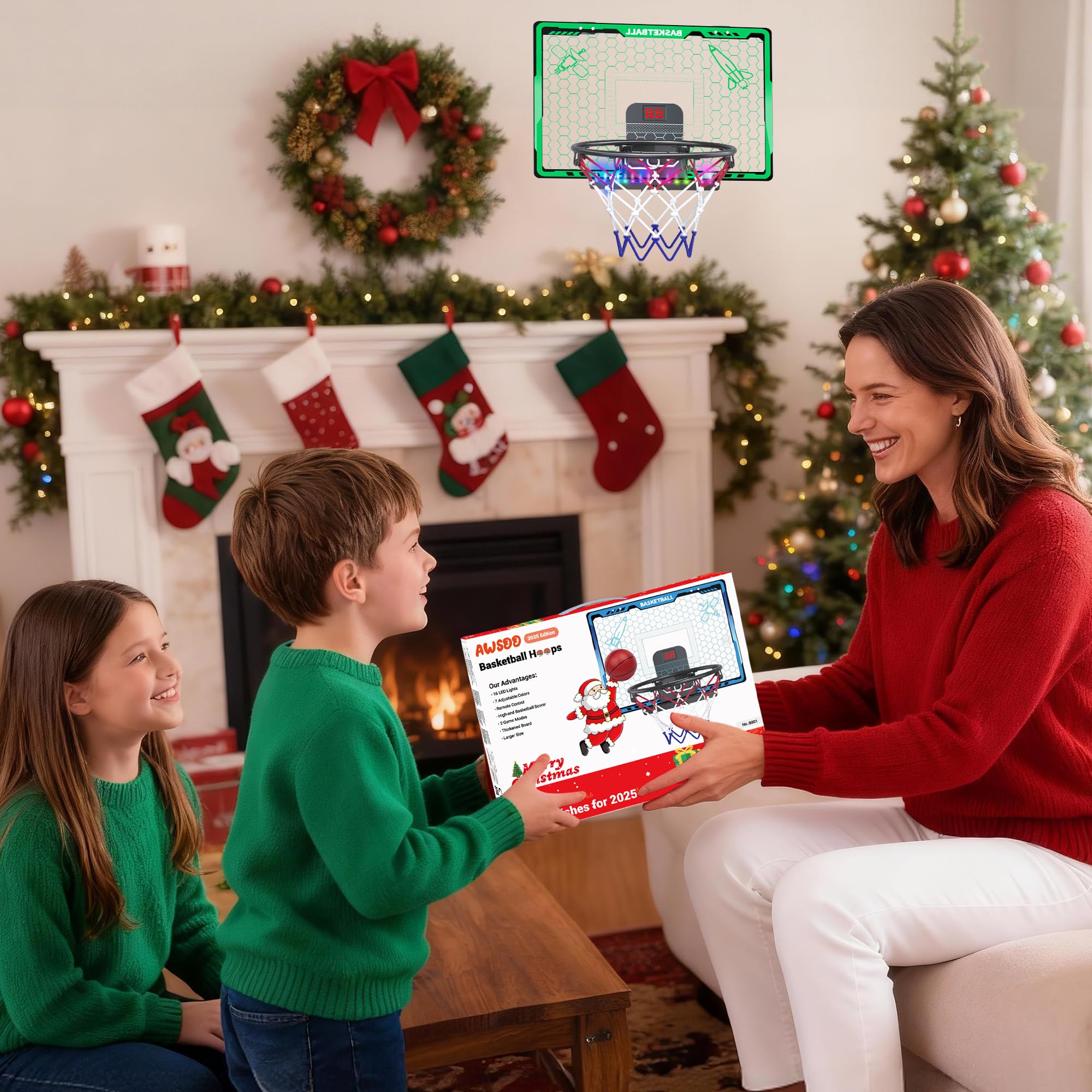 Awsoo includes four mini basketballs for immediate play.
