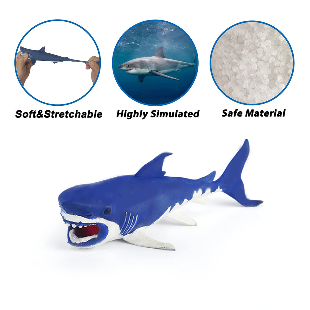 Axbotoy soft-touch shark toys for safe, stretchy bath time fun