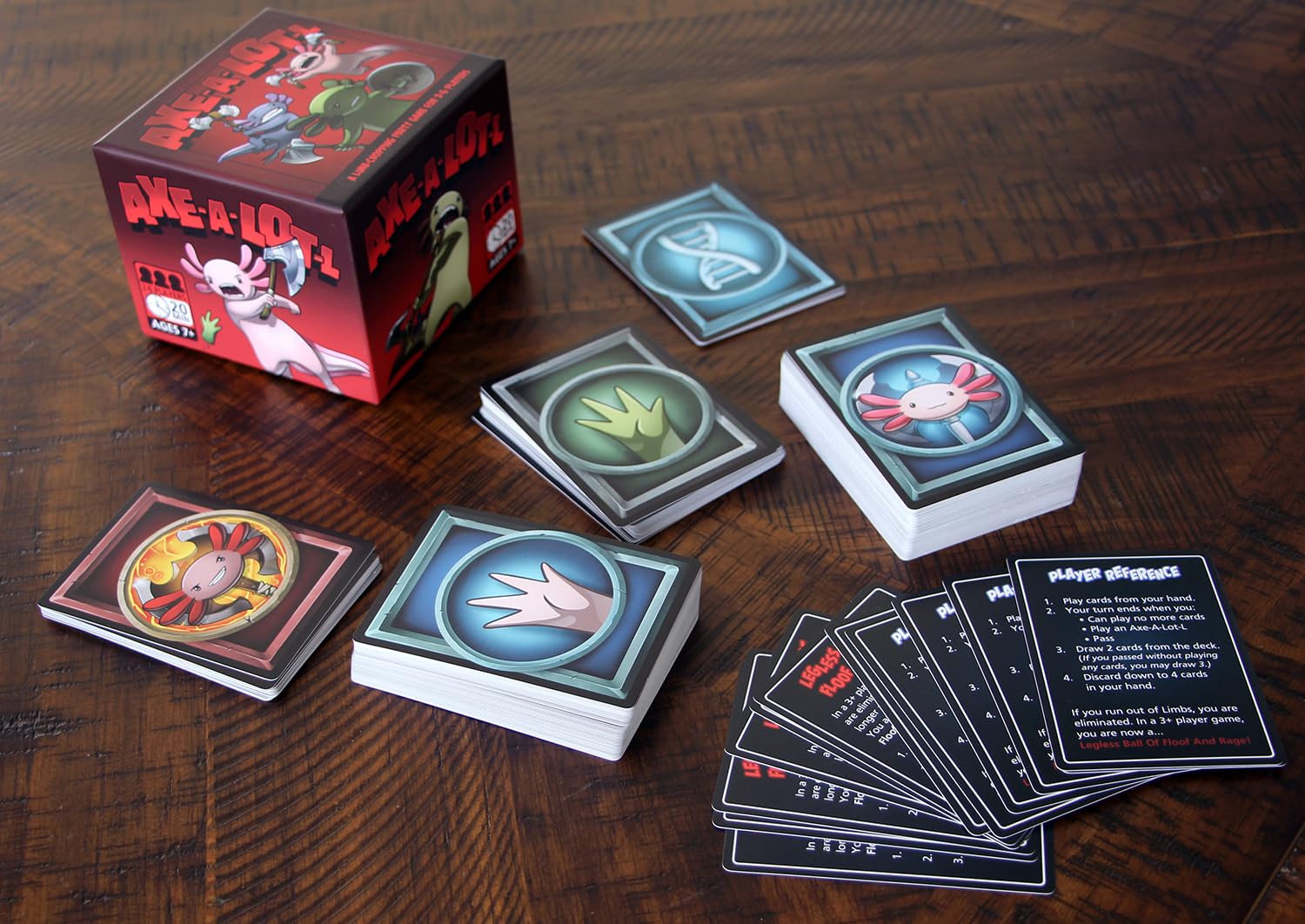 Axe-A-Lot-L family night scene highlights easy-to-learn rules.