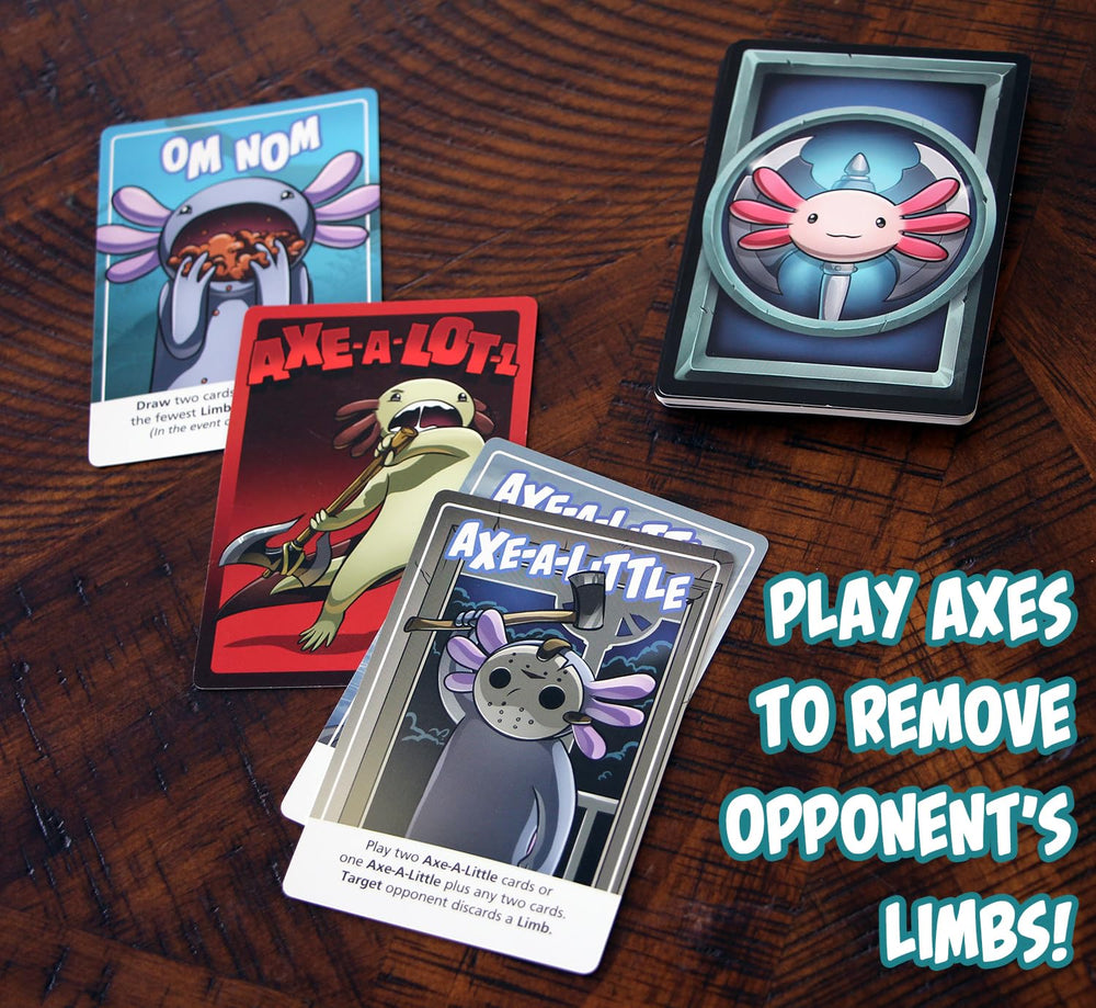Axe-A-Lot-L special rule cards introduce playful twists during play.