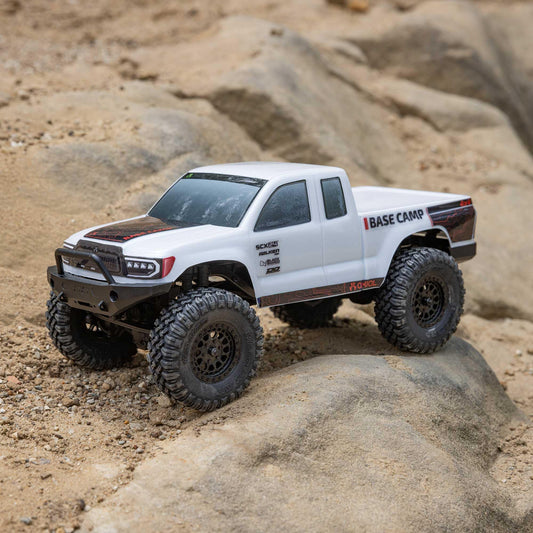 Axial SCX24 Base Camp 4x4 chassis shows rugged, durable construction for off-road fun.