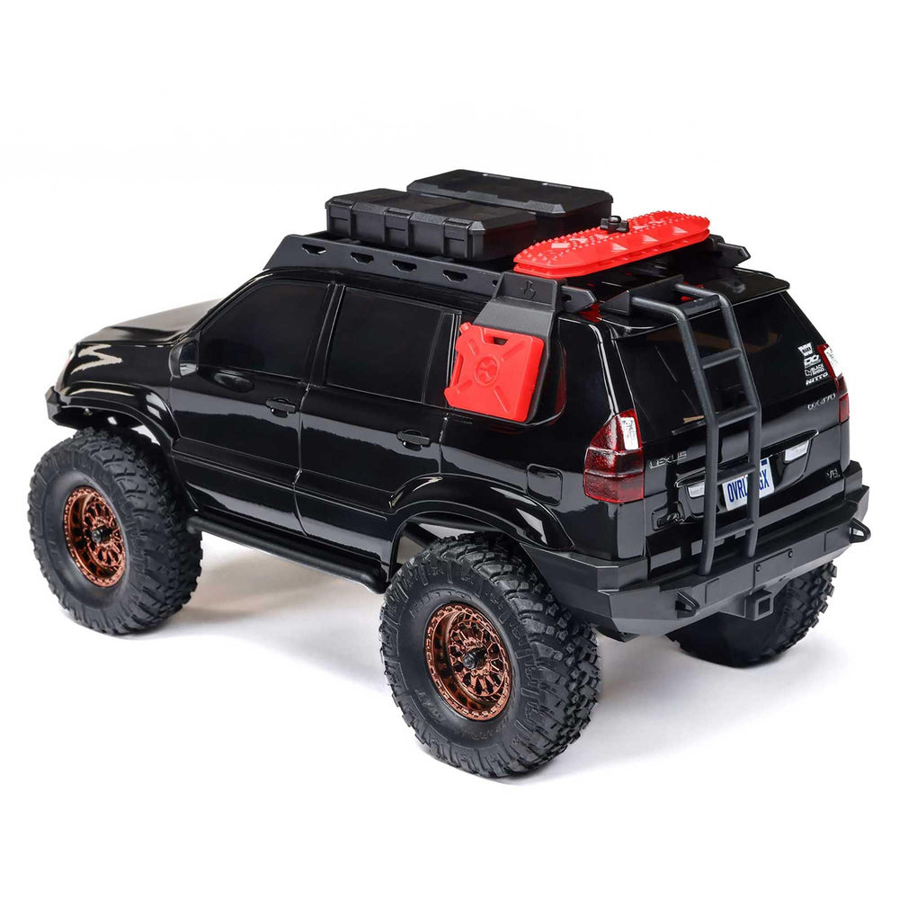 Axial SCX24 Lexus GX470 steel C-channel frame rails for rigidity.