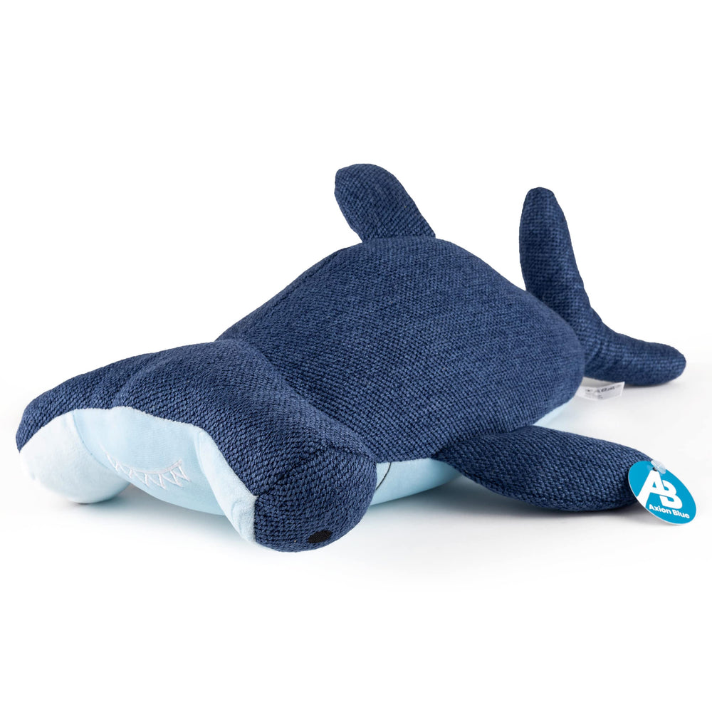 Axion Blue weighted hammerhead shark plush for cozy hugs