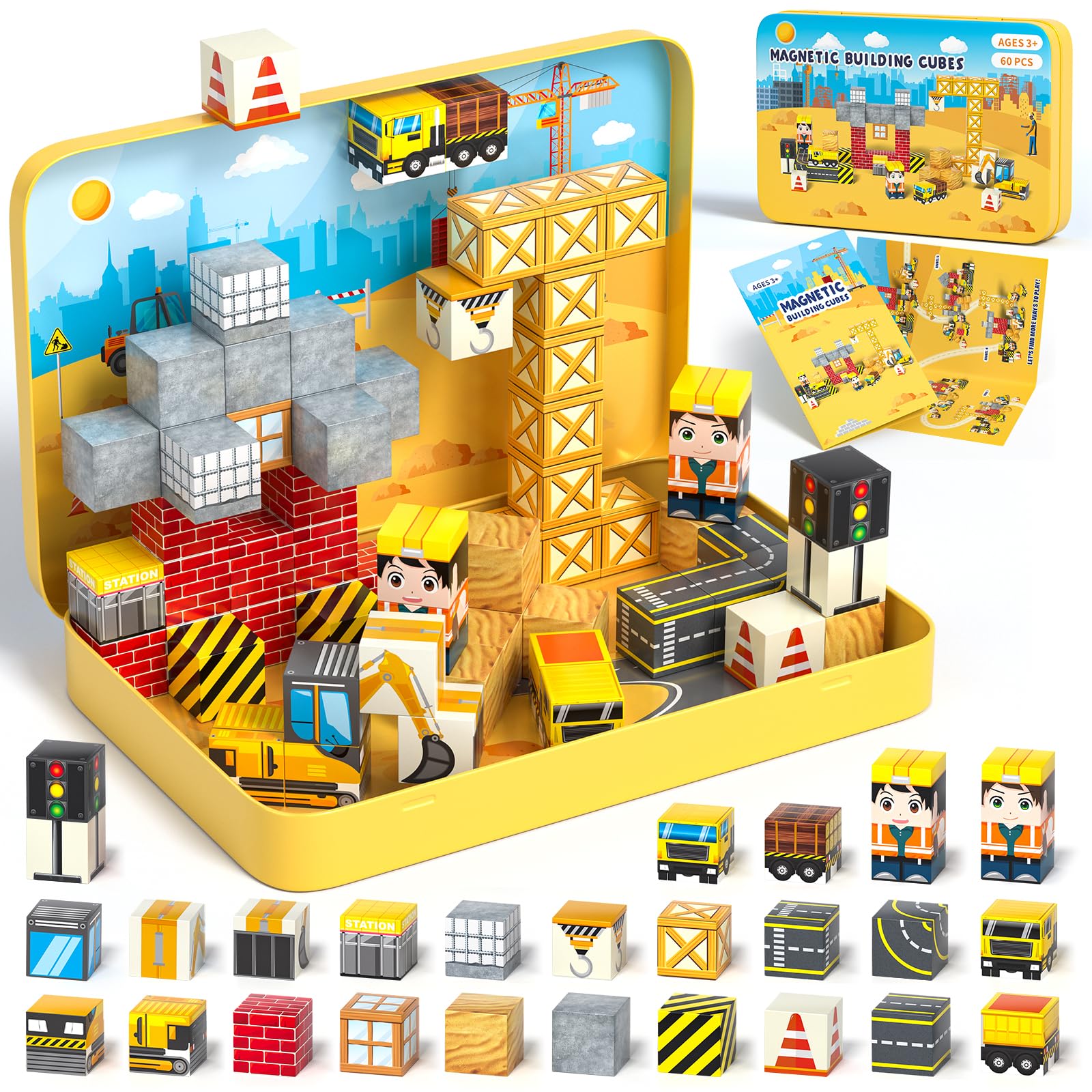 Axirata 60pcs travel set with iron box for easy on-the-go play