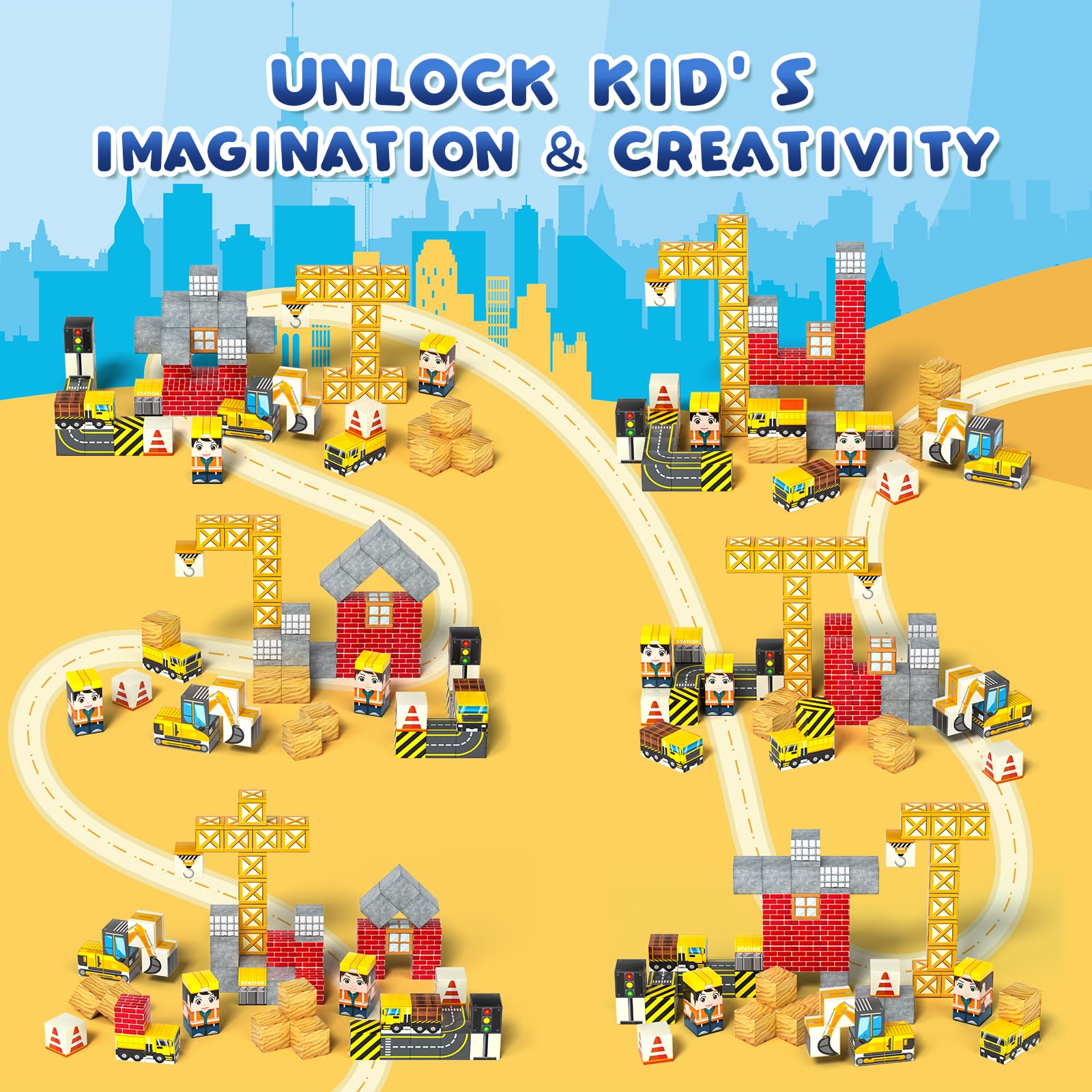 Axirata mini blocks creative play scene for imaginative building