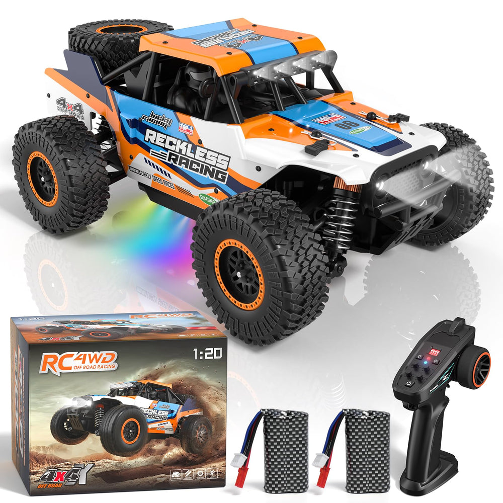 Axirata RC car front view highlights sleek design for fast off-road action.