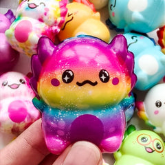 Three-inch Axolotl squishy toy fits small hands easily