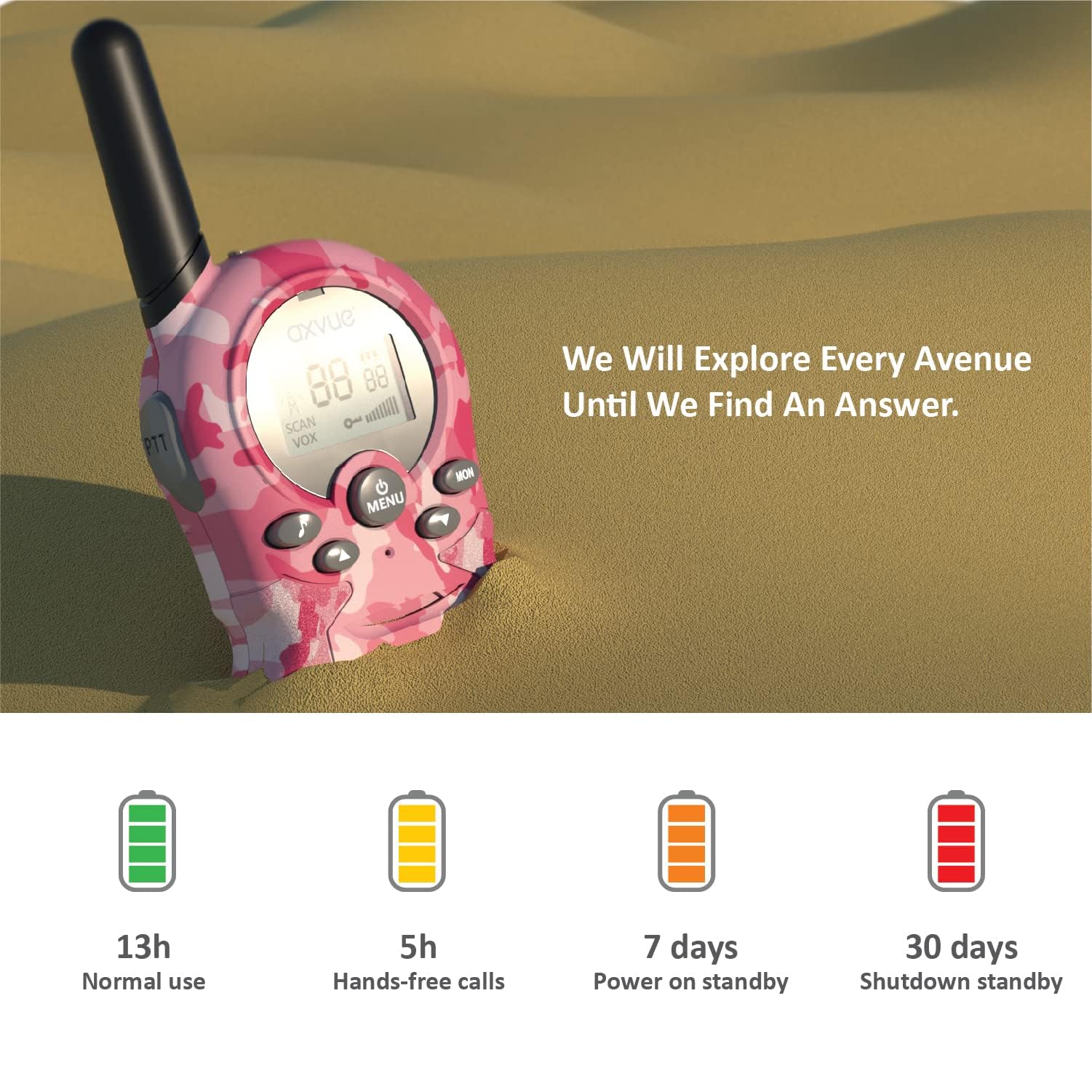 Axvuee walkie talkie ideal for camping and hiking adventures
