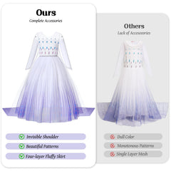 Axwcon Elsa dress set includes crown and wig for complete princess look