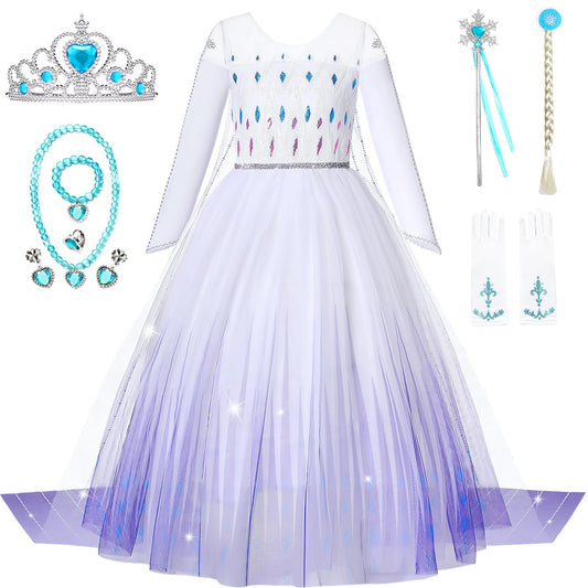 Axwcon Elsa dress with waist sequins for sparkling play and party moments