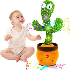 Ayeboovi Dancing Talking Cactus Toy front view shows interactive motion for baby playtime.