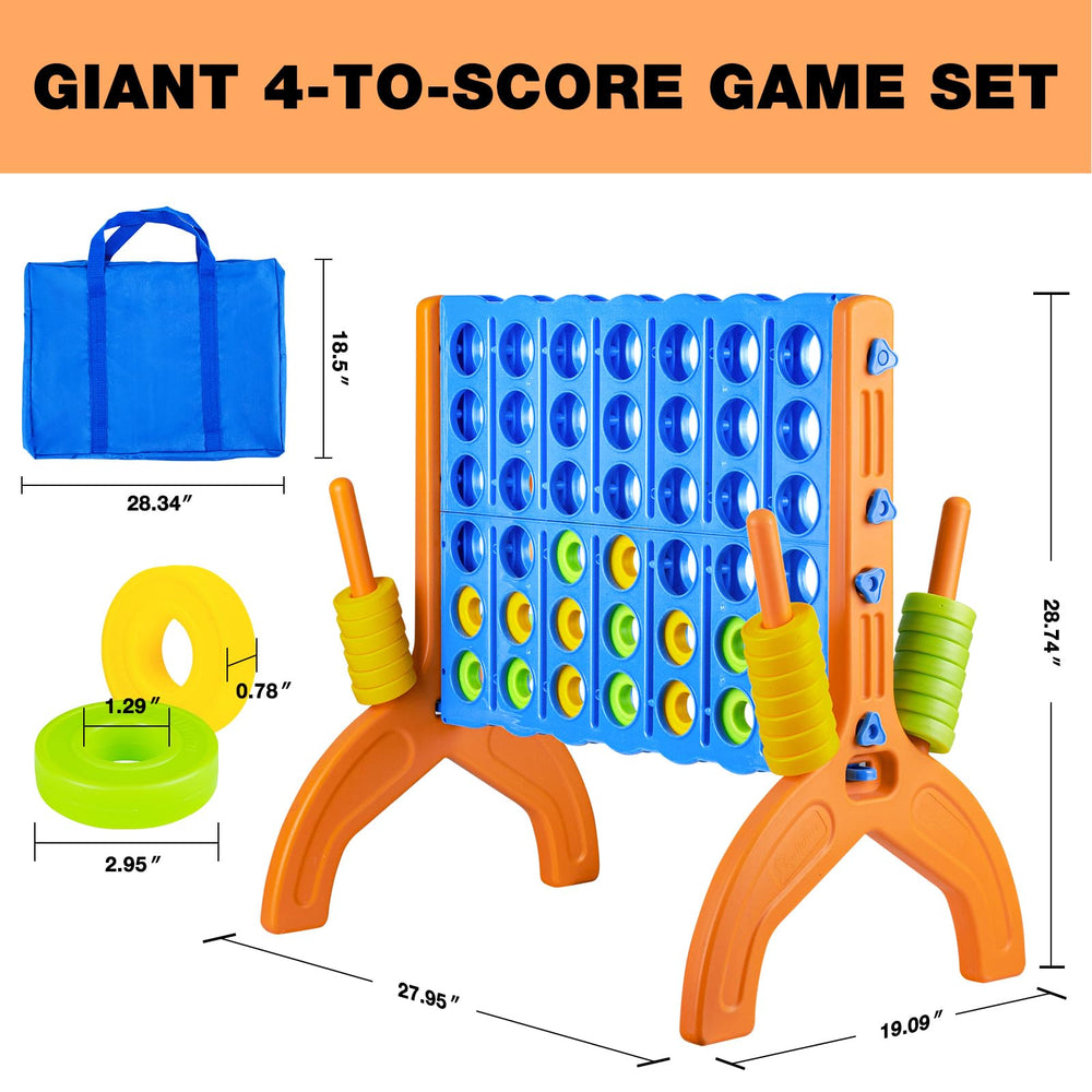 Ayeboovi giant 4-in-a-row sturdy legs stabilize gameplay on any surface.