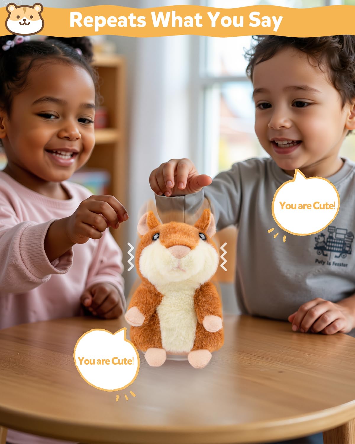Ayeboovi soft plush hamster cuddly companion for learning and storytelling.