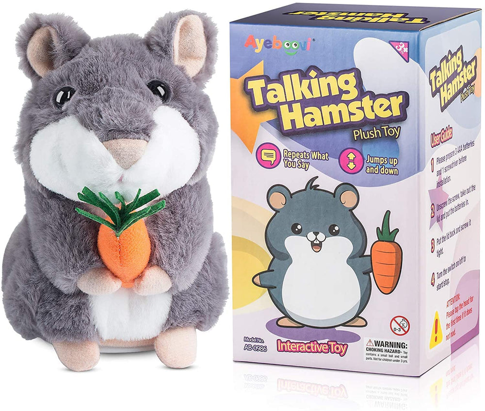 Ayeboovi talking hamster close-up face, inviting conversational play and imaginative interaction.