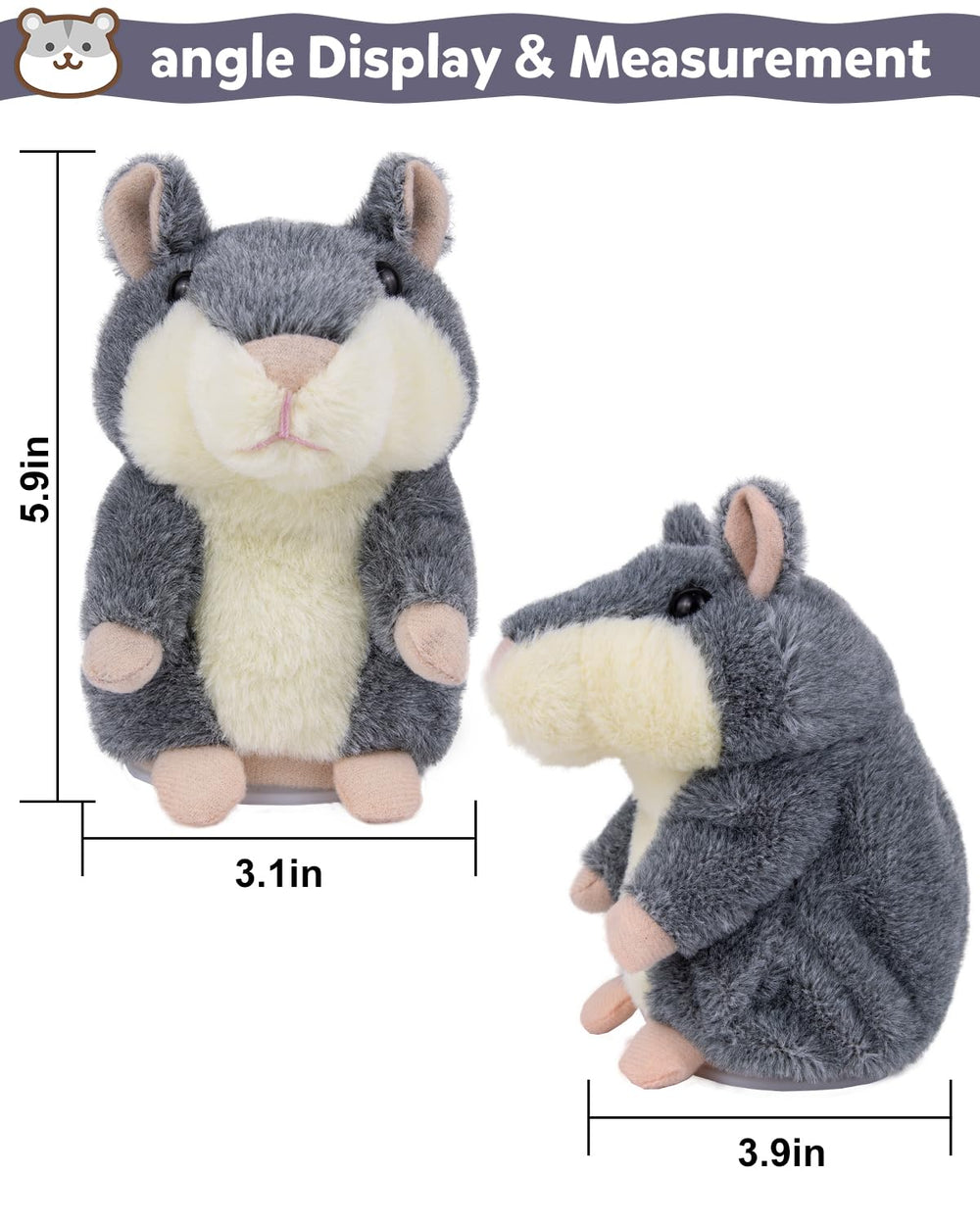Ayeboovi Talking Hamster mood booster with a cheerful tone to lift spirits.