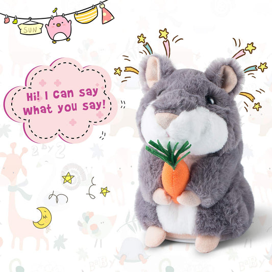 Ayeboovi talking hamster repeats what you say to spark back-and-forth dialogue for kids.