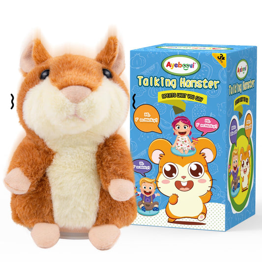 Ayeboovi talking hamster repeats what you say in a cheerful voice for interactive play.
