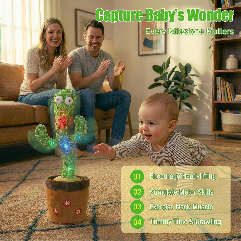 Ayeboovi tummy time cactus encourages lifting heads during tummy time with upbeat tunes