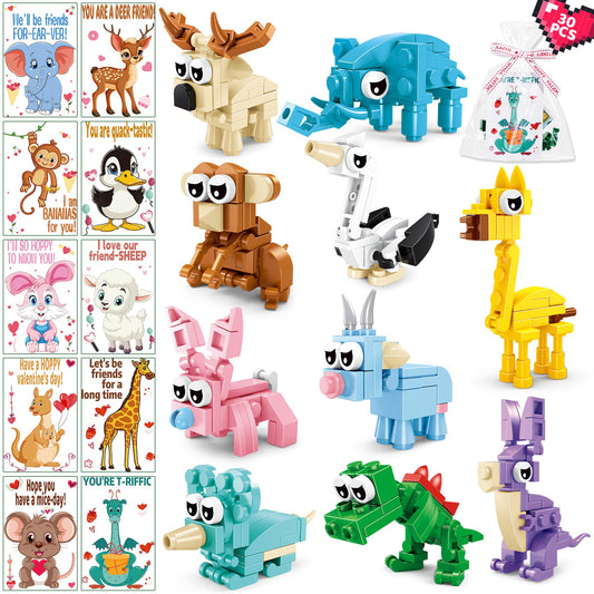 AYGXU valentines blocks package with colorful animal pieces for creative play