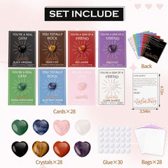AYGXU Valentines cards eight-types pairing with stones for goody bag fillers.