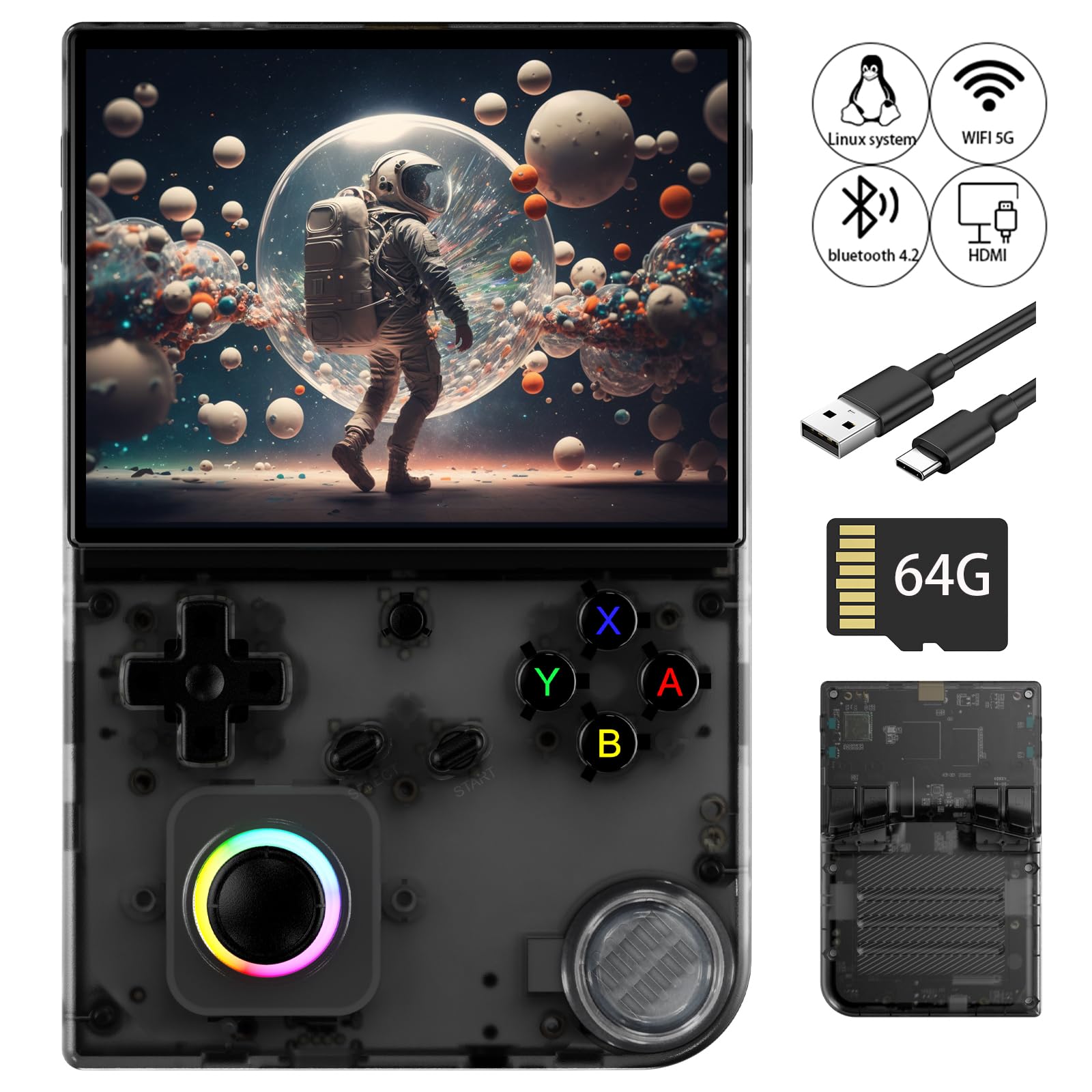Ayhgicxt RG40XXV front view shows compact portable design for on-the-go gaming.