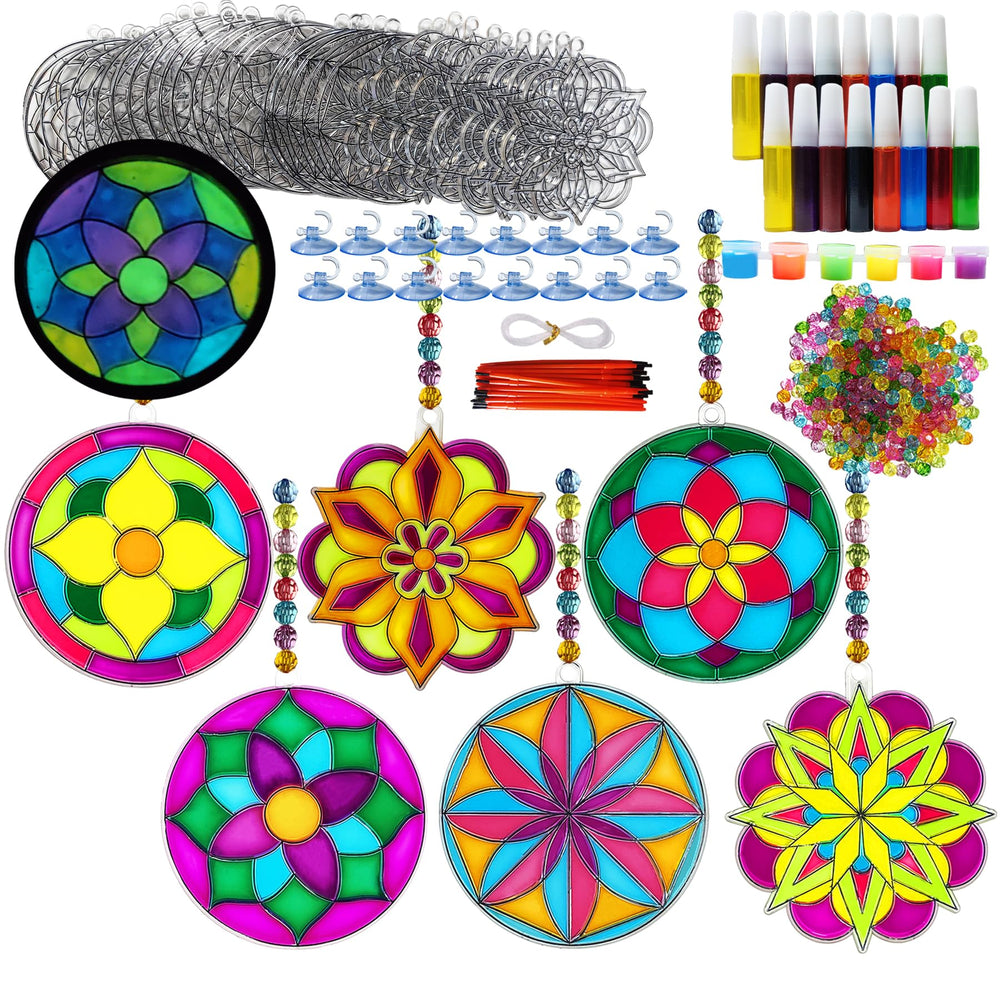 Ayhuhra mandala suncatchers kit — flower design for vibrant sunlit windows
