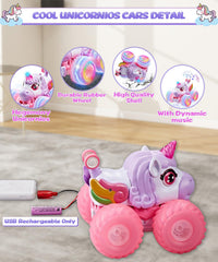Ayiaum Unicornios rechargeable battery powers longer play sessions.