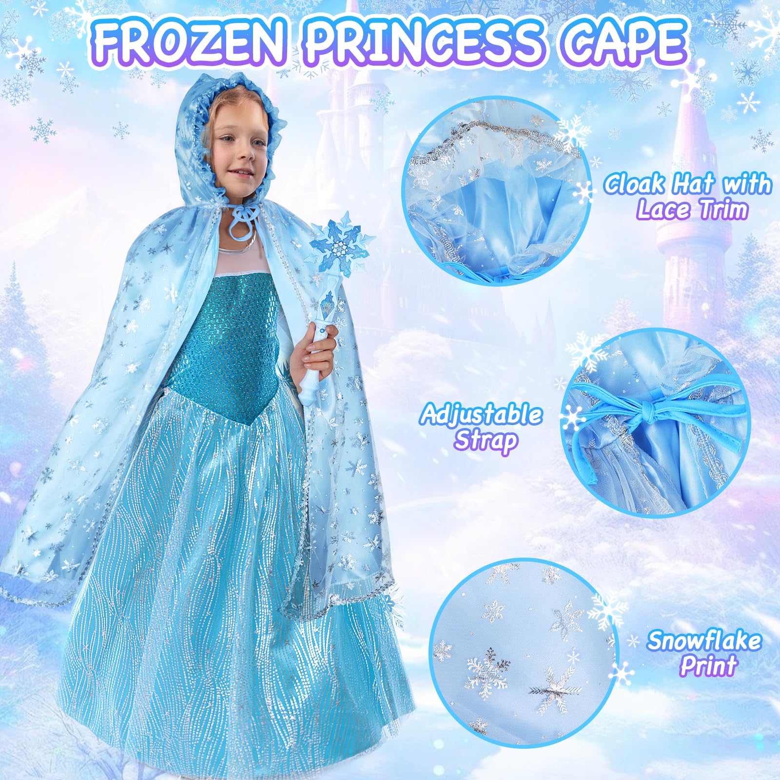 Ayrvocy Elsa cape with lace adds glamorous, comfortable costume flair