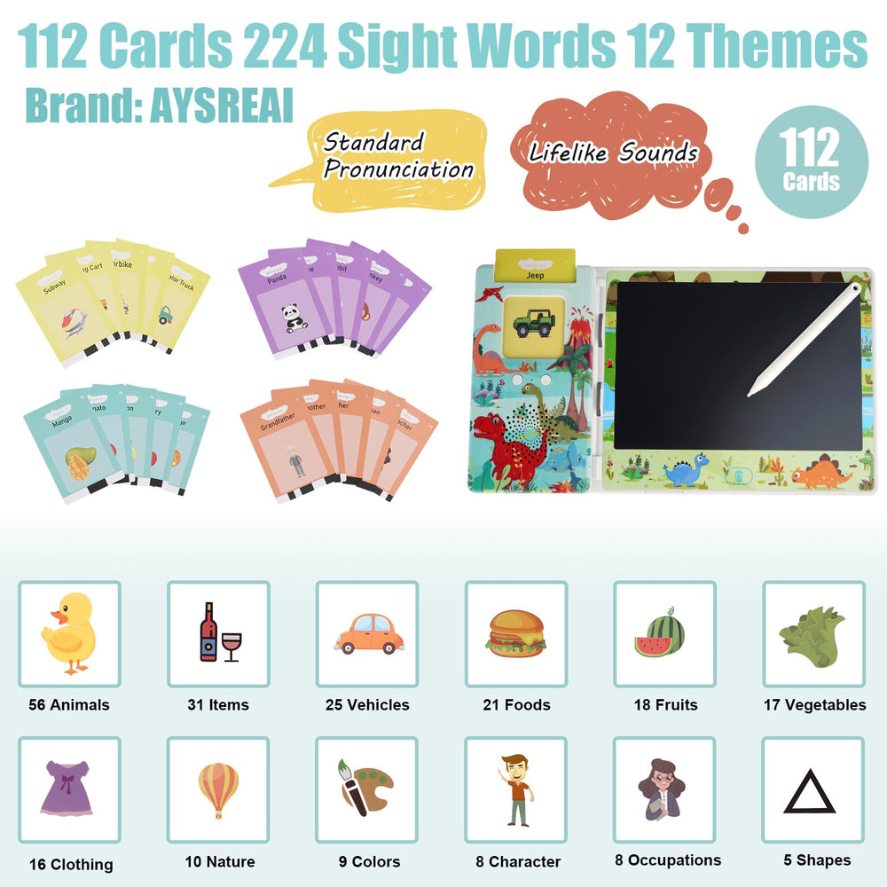 AYSREAI Animated word cards play animal sounds to engage children.