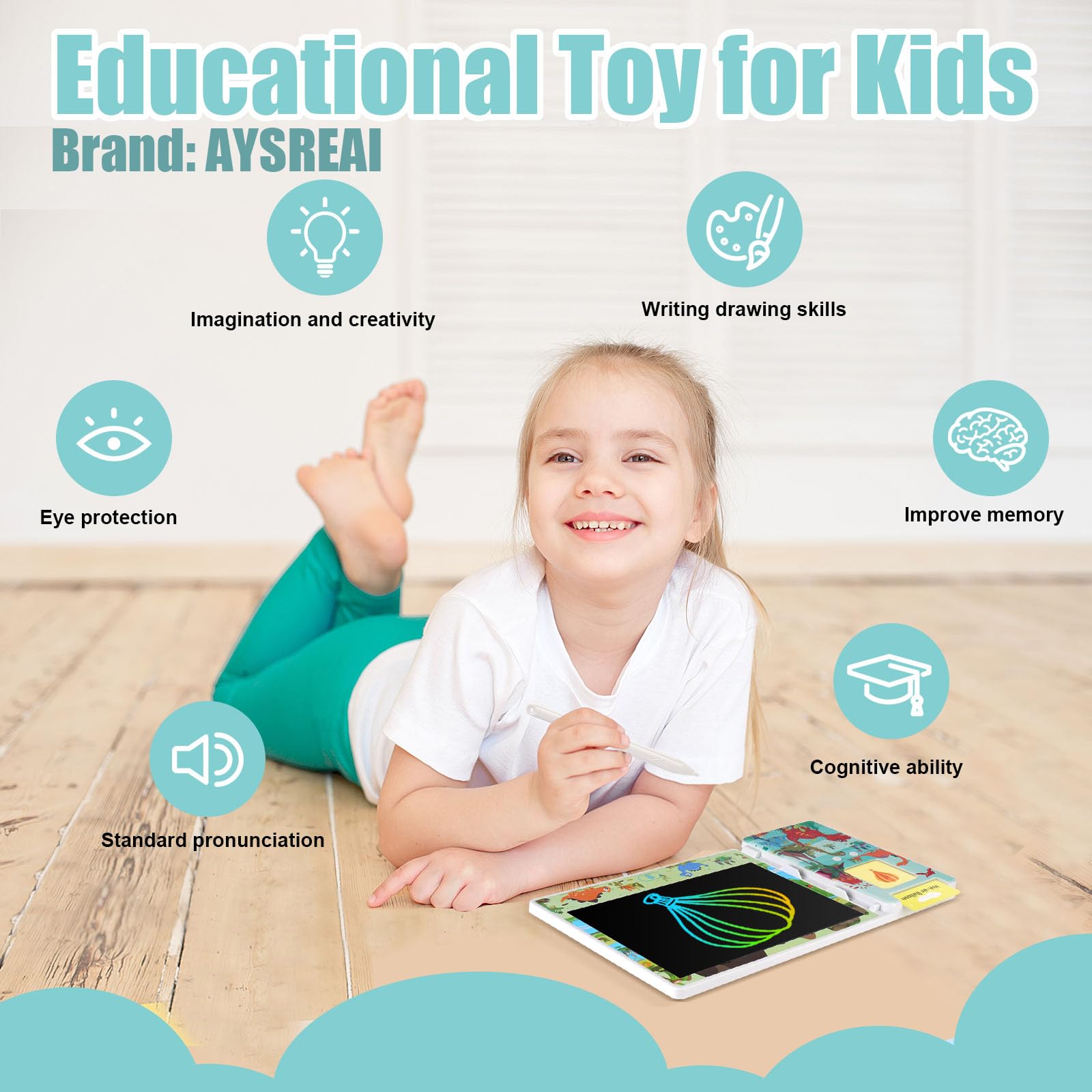 AYSREAI Teacher-designed educational toy supports language exploration.