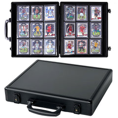 Azamou Toploader Binder hard case closed, protecting 3x4 cards during transport.