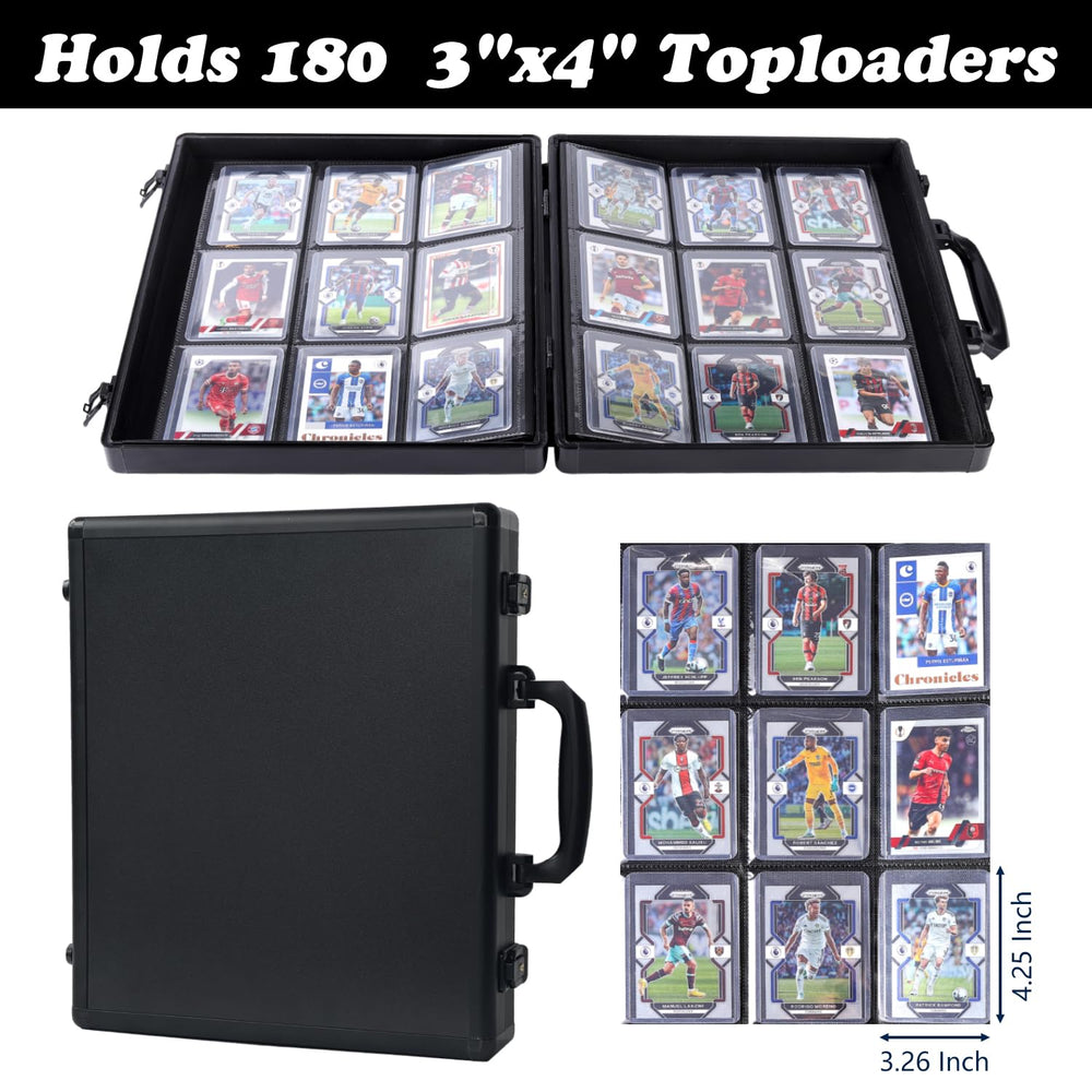 Azamou Toploader Binder interior pockets securely holding 3x4 cards.