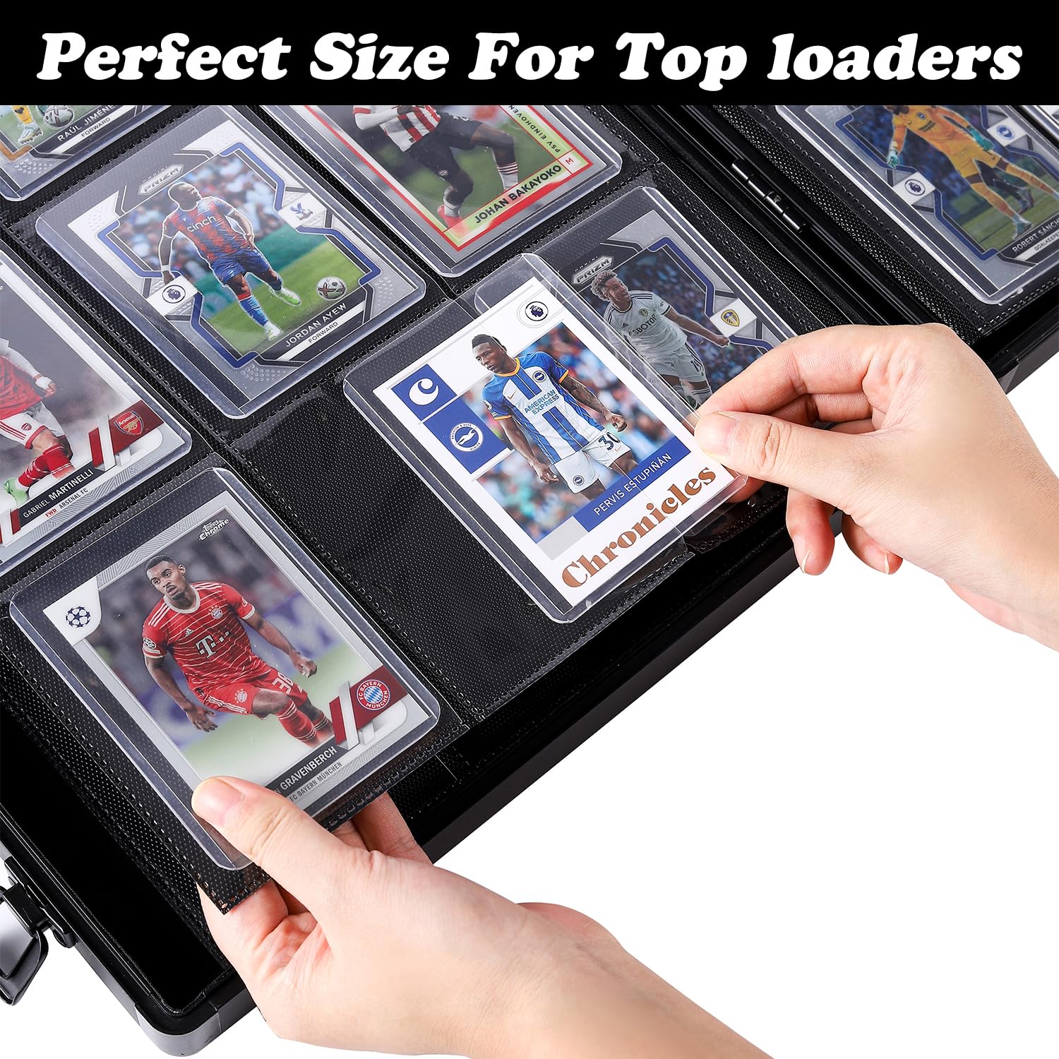 Azamou Toploader Binder with lock and key for added collection security.